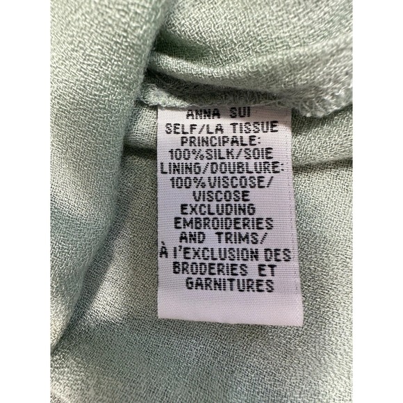 Vtg Y2K Anna Sui Anthropologie Dress Womens M Printed Silk Art Deco Read - Picture 8 of 16